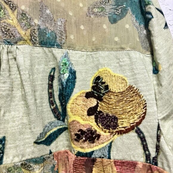 Soft Surroundings Elena Top Tropical Floral Button Down Top Size Large Bohemian - Picture 7 of 9